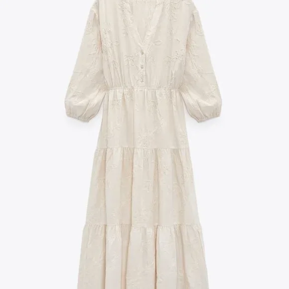 linen blue striped dress Roade Porto Blue Stripe Linen Midi Dress Organic Sustainable – The Fairnest main image 0